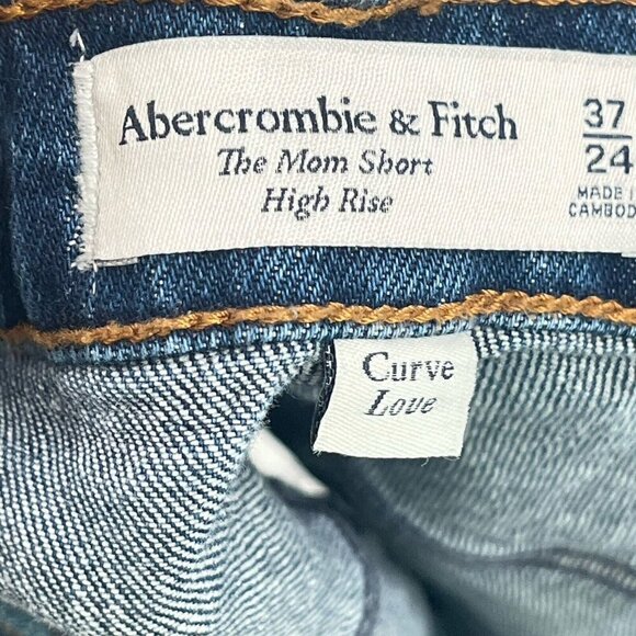 Abercrombie & Fitch The Mom Short High Rise Denim Jean Shorts Curve Love Sz 2X - Picture 5 of 7